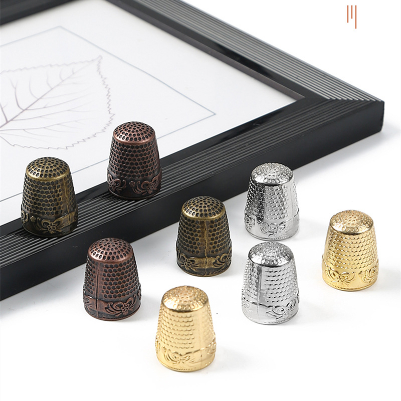 Sewing Thimble Metal - Retro parmak koruyucu antik yüksük yüzük