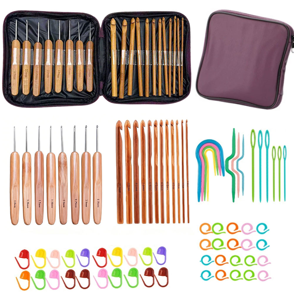 Sewing Necessities - 74 Parça Bambu Tığ Seti İplik