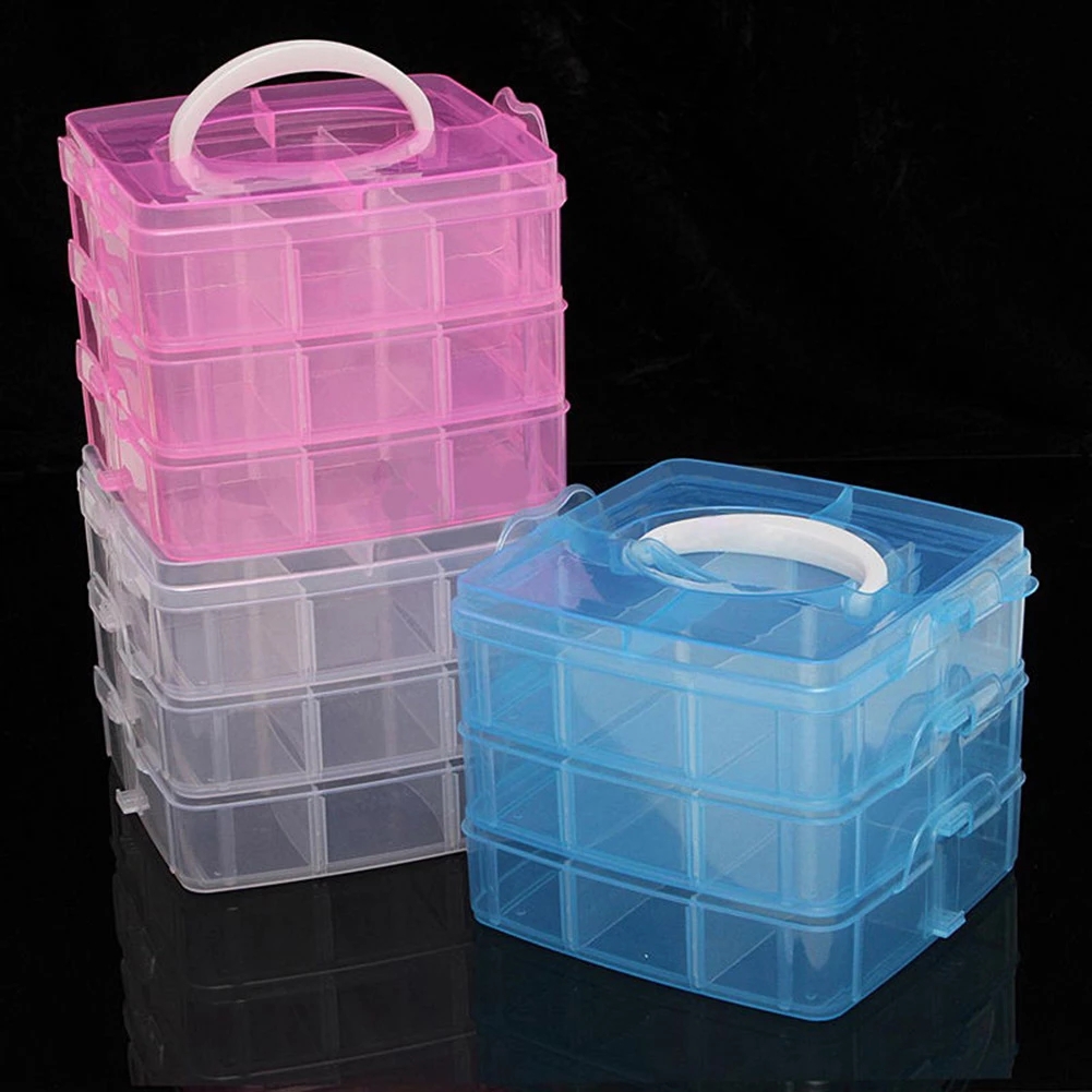 Bobbin Organizer Box - 3 kat 18 bölmeler plastik nakış