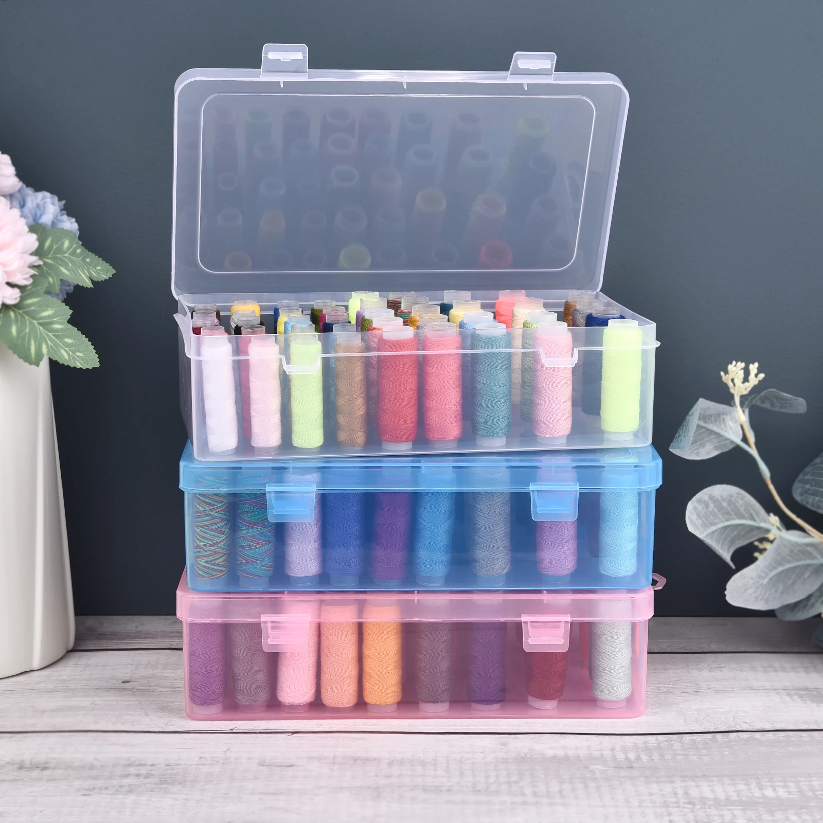 Bobbin Organizer Box - Yeni 24 Izgaralar Biriktirme Organizatör/42 Eksen