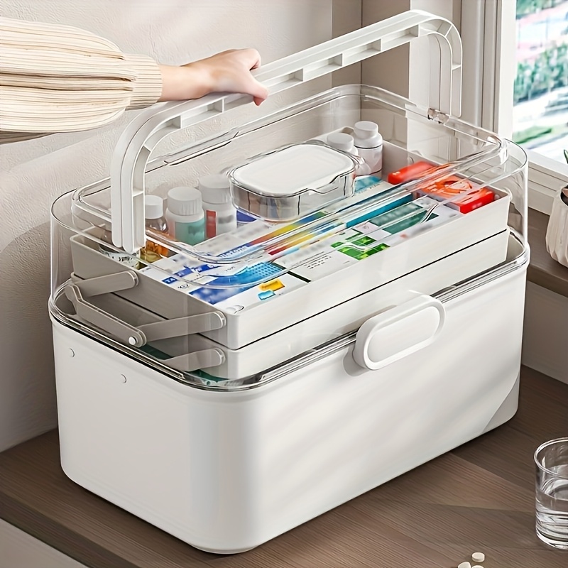Bobbin Organizer Box - Büyük Kapasiteli Şeffaf Kapaklı İlaç Saklama