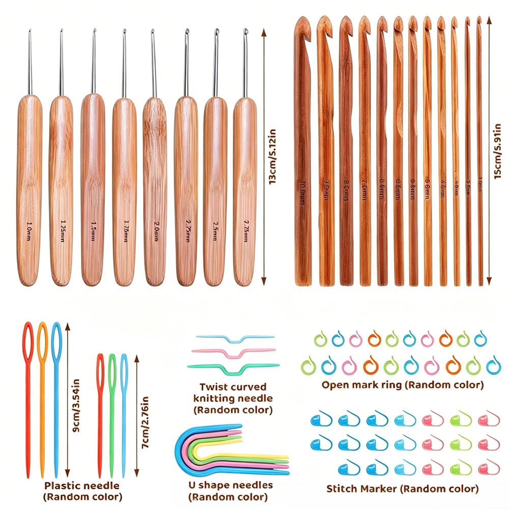 74 Parça Bambu Tığ Seti İplik  - Sewing Necessities incelemesi ve fiyatı